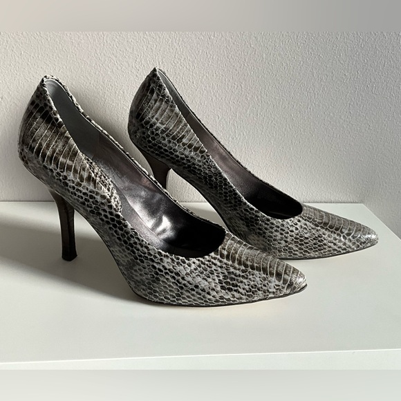 Banana Republic Shoes - Banana Republic Snakeskin Heels - Black and Gray